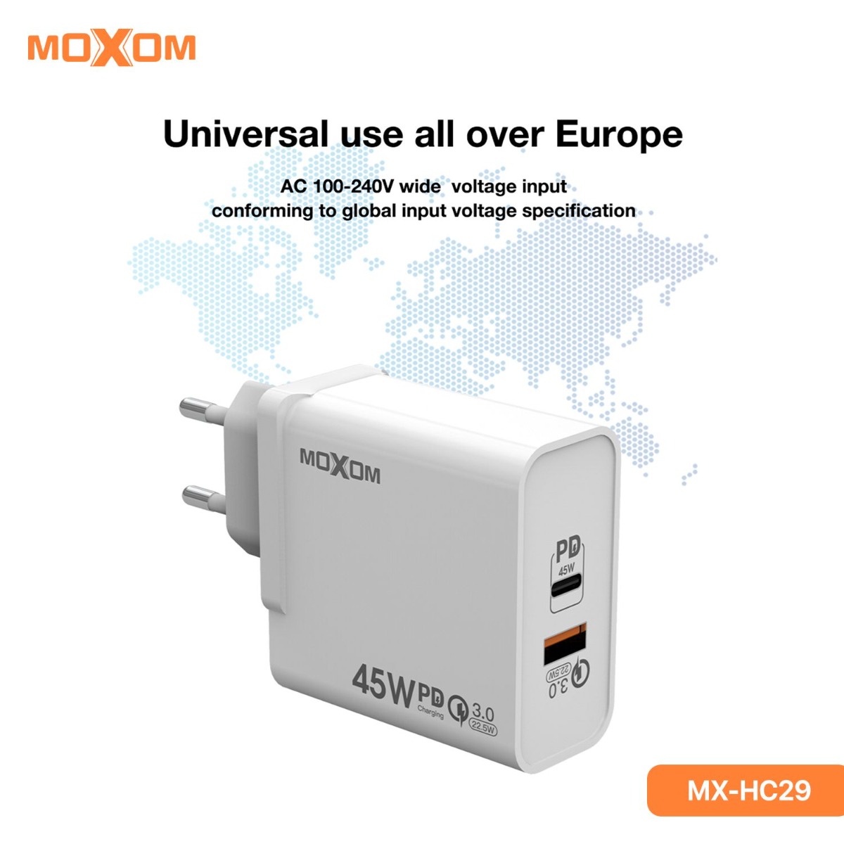 شاحن موكسوم MX-HC29 45W PD
