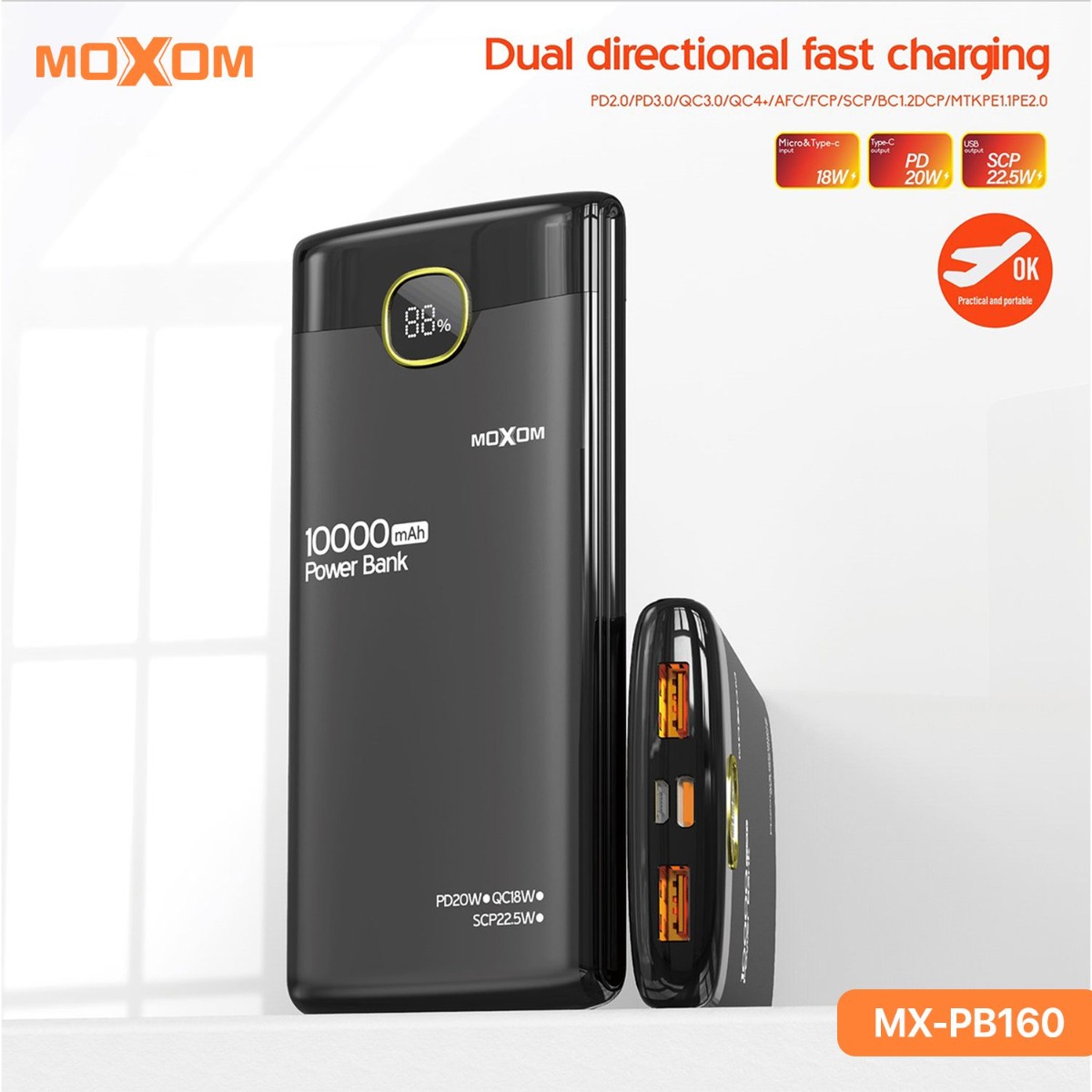 MOXOM MX-PB160 10000mAh PD Power Bank