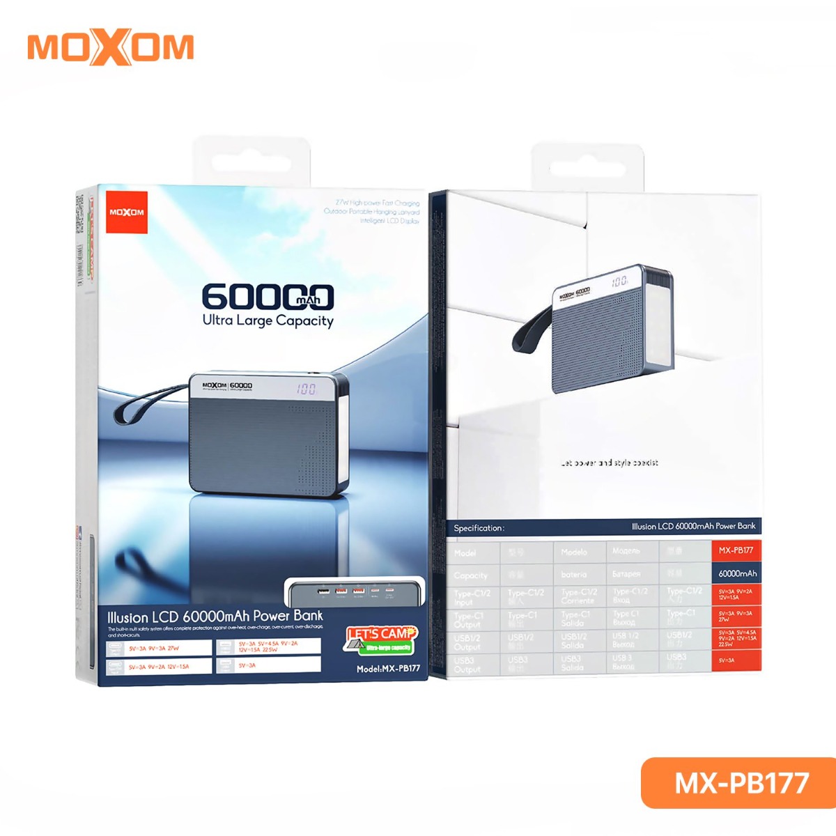 بوربانك موكسوم MX-PB177 60000mAh
