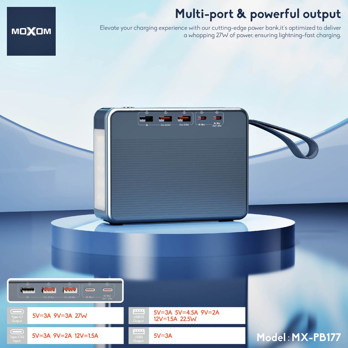 MOXOM MX-PB177 60000mAh Power Bank
