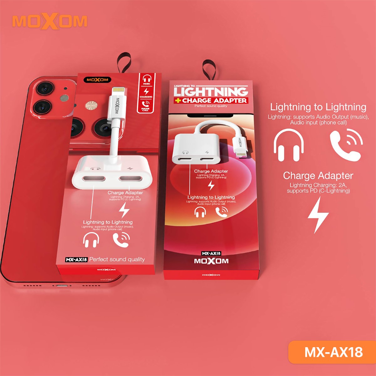 تحويلة صوت وشحن موكسوم MX-AX18