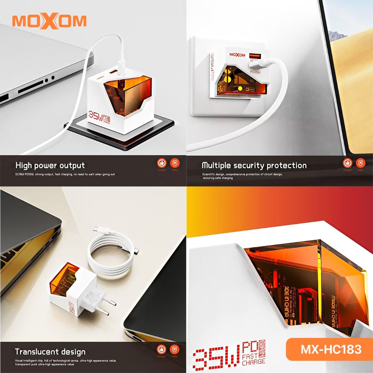 شاحن موكسوم MX-HC183 35W PD