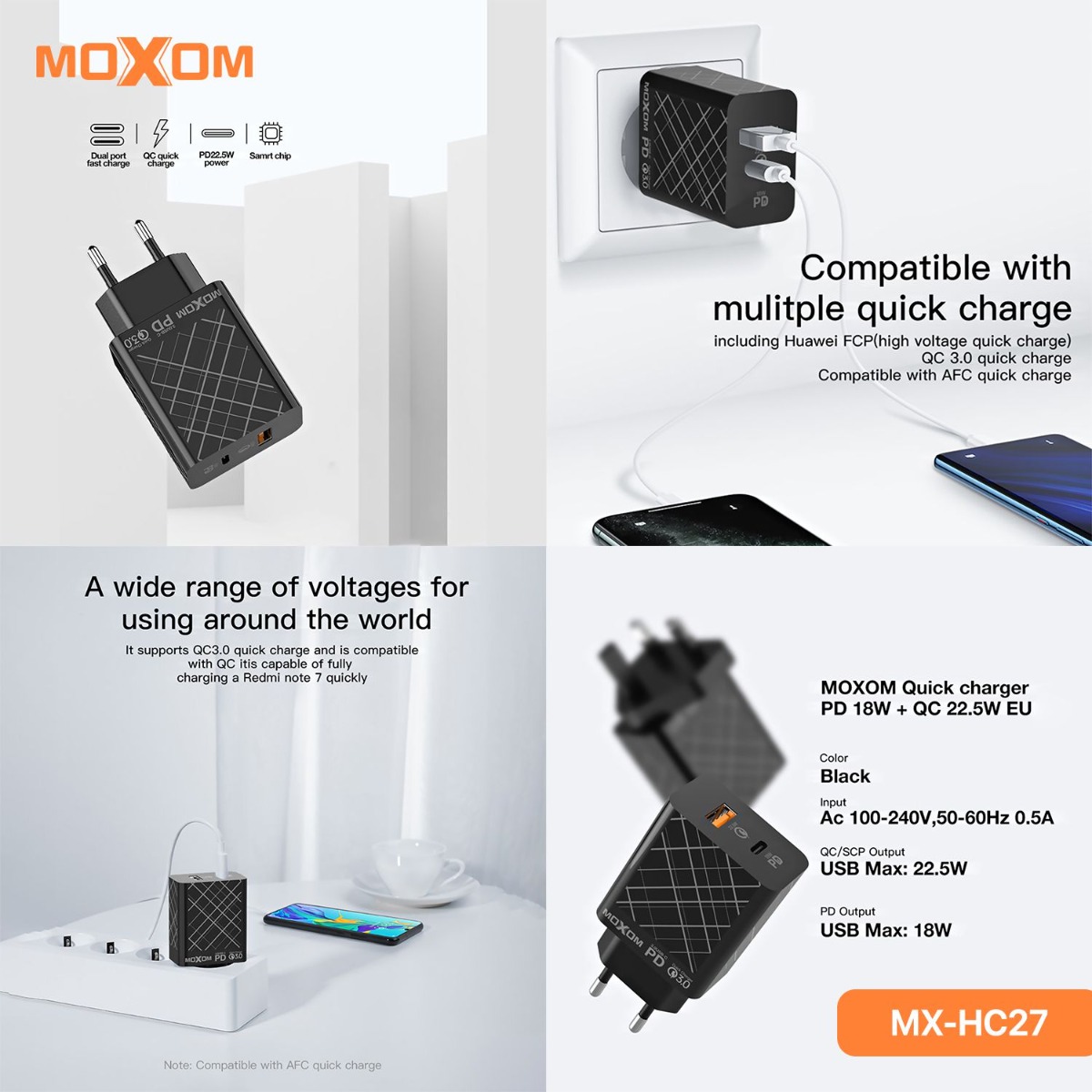 MOXOM MX-HC27 20W PD Charger