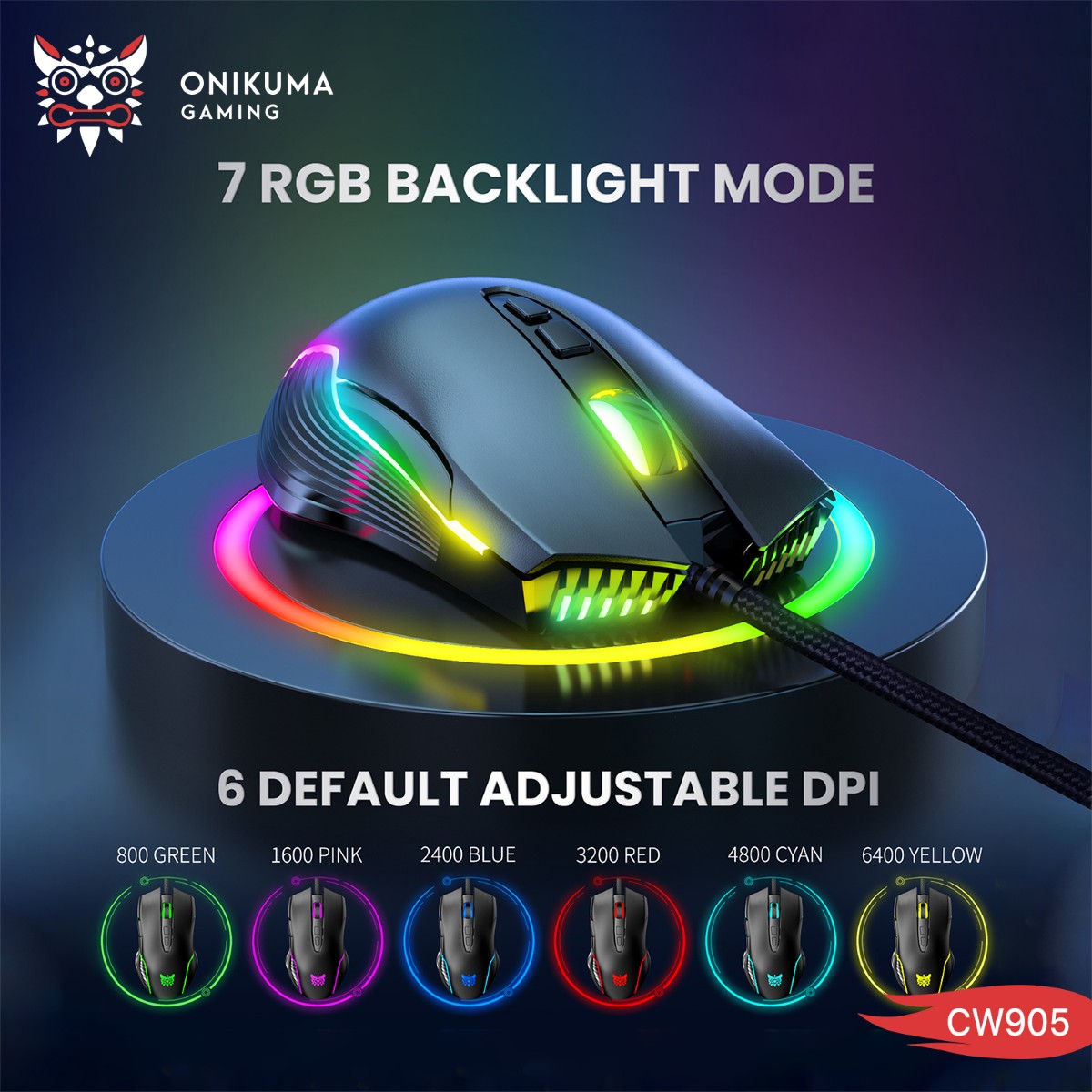 ONIKUMA CW905 Wired Optical Gaming Mouse