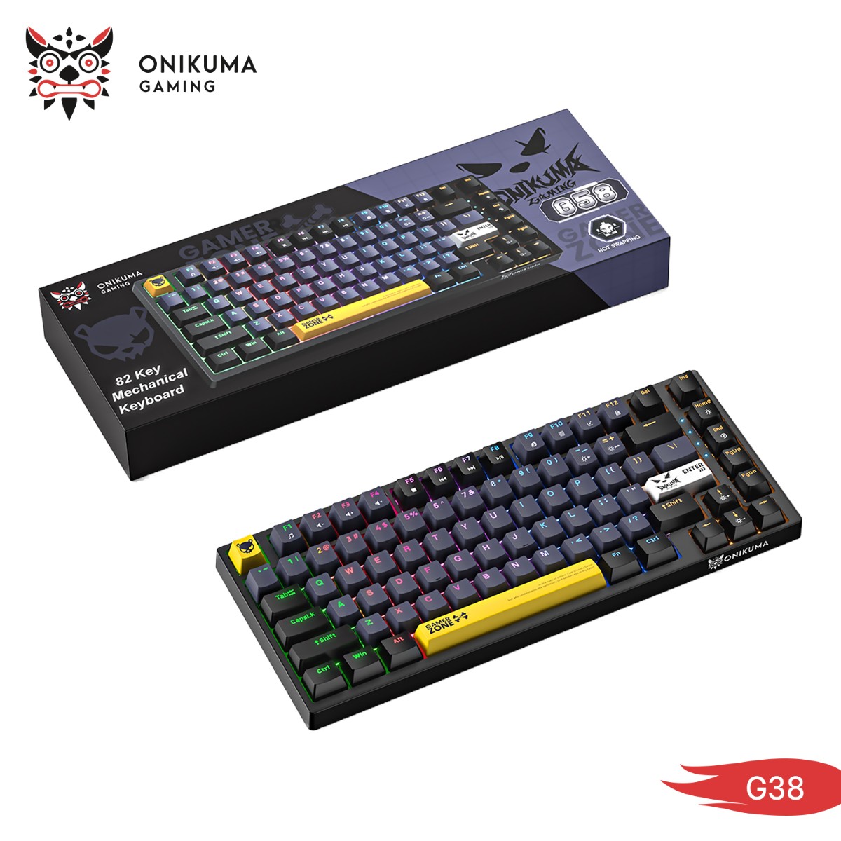 كيبورد ONIKUMA G58 Mechanical سلكي للألعاب - (82 كبسة)