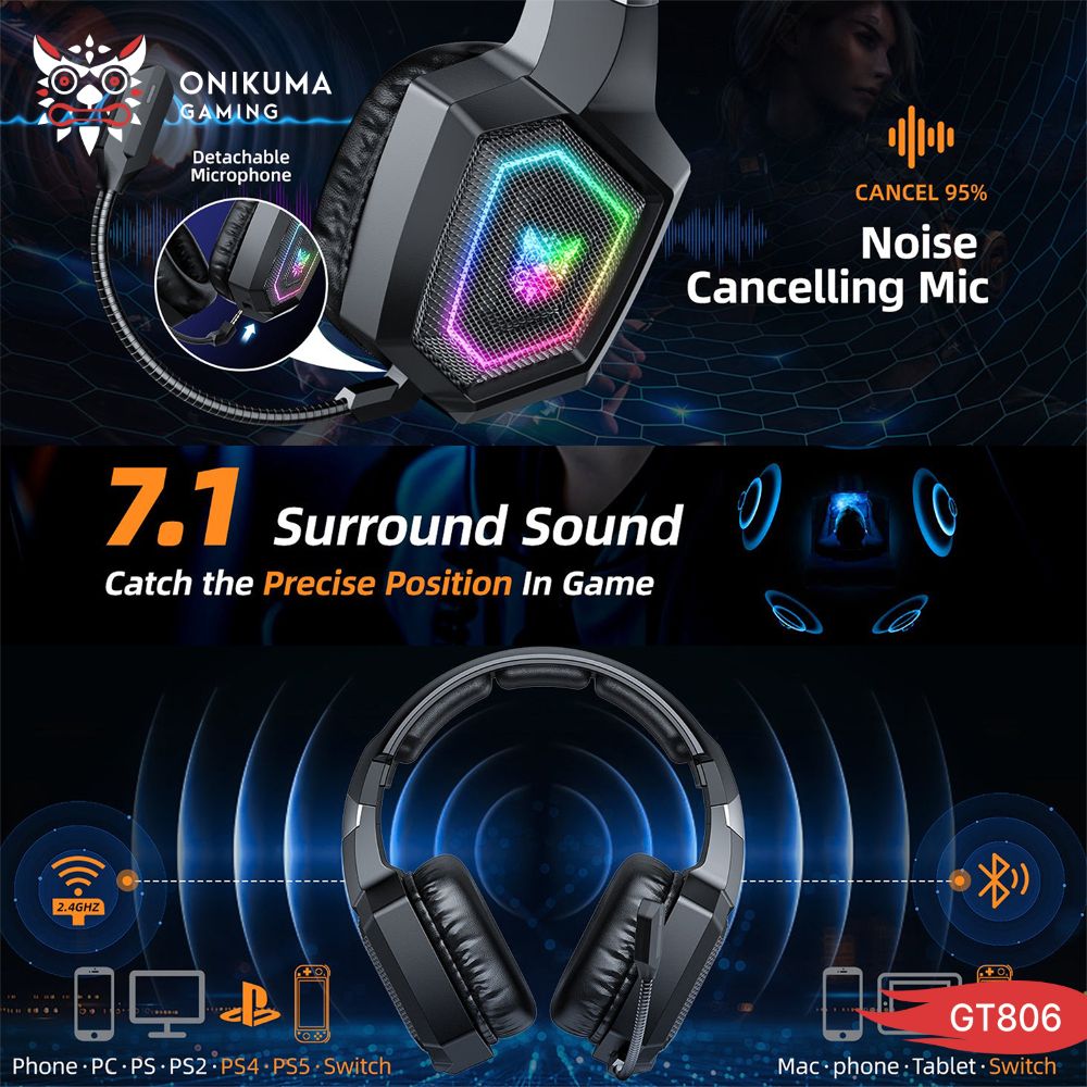 ONIKUMA GT806 3in1 Computer & Mobile Gaming Headphone