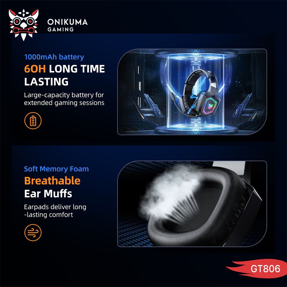 سماعة الرأس ONIKUMA GT806 3in1 لألعاب الكمبيوتر والموبايل