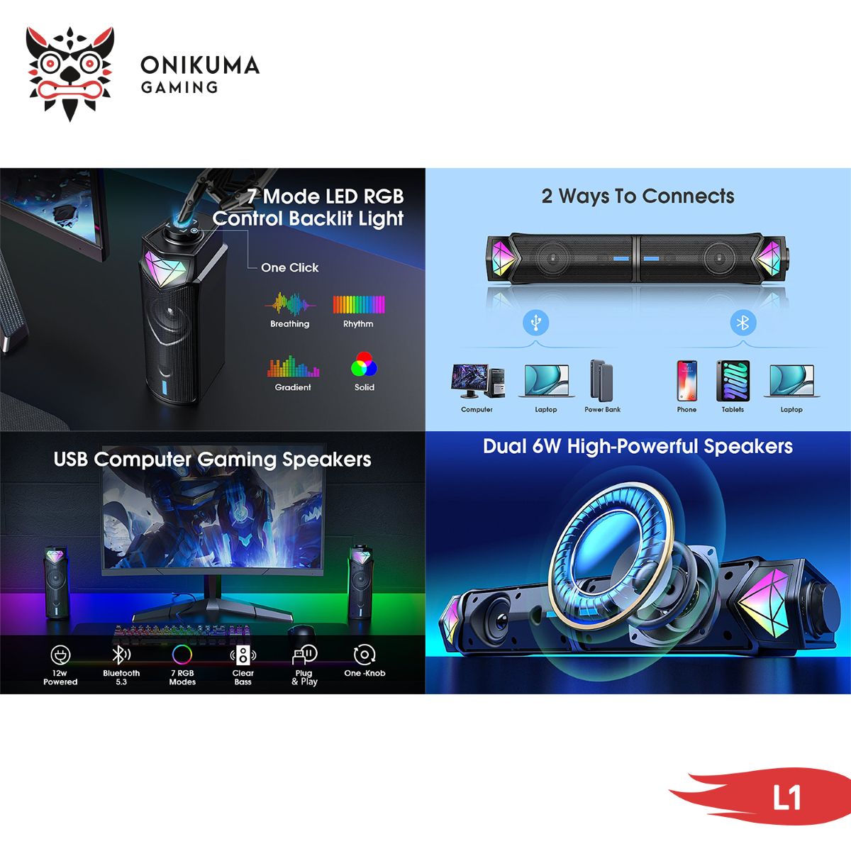 ONIKUMA L1 Gaming Multimedia Speaker