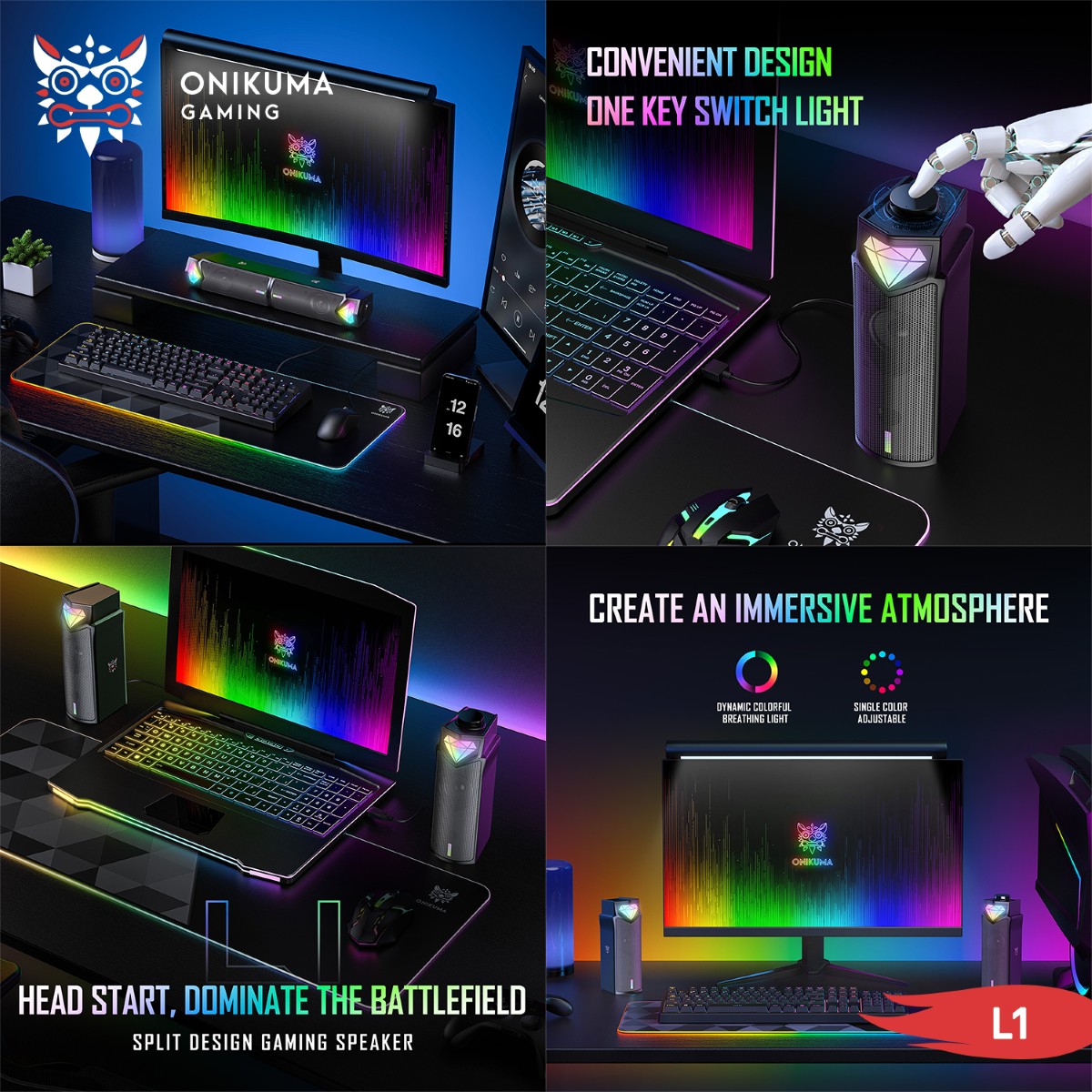 ONIKUMA L1 Gaming Multimedia Speaker