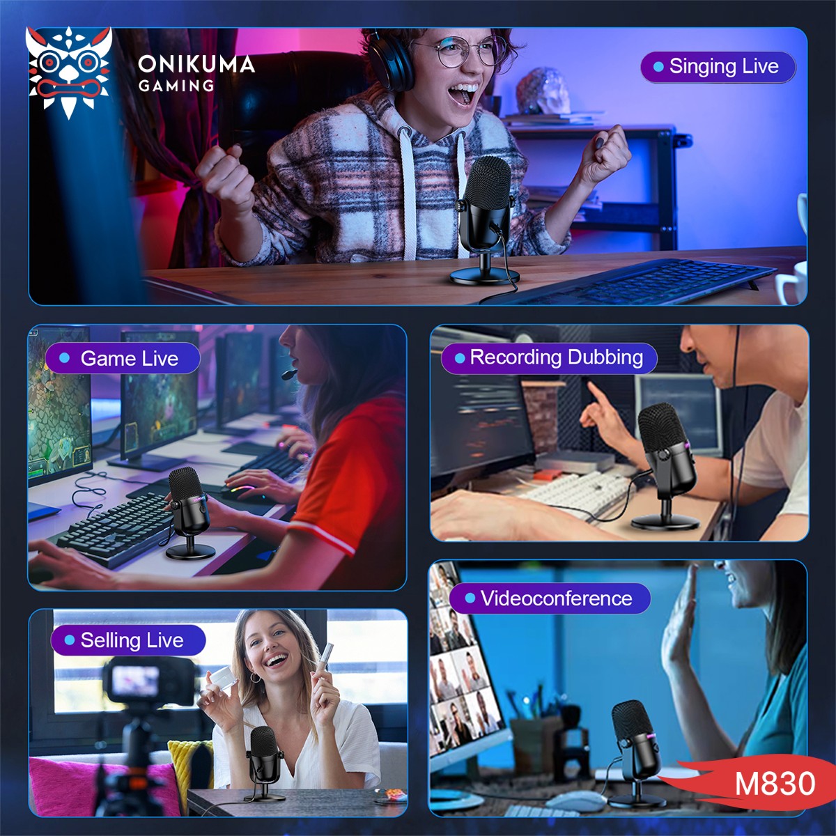 ميكروفون ONIKUMA M830 لألعاب الكمبيوتر