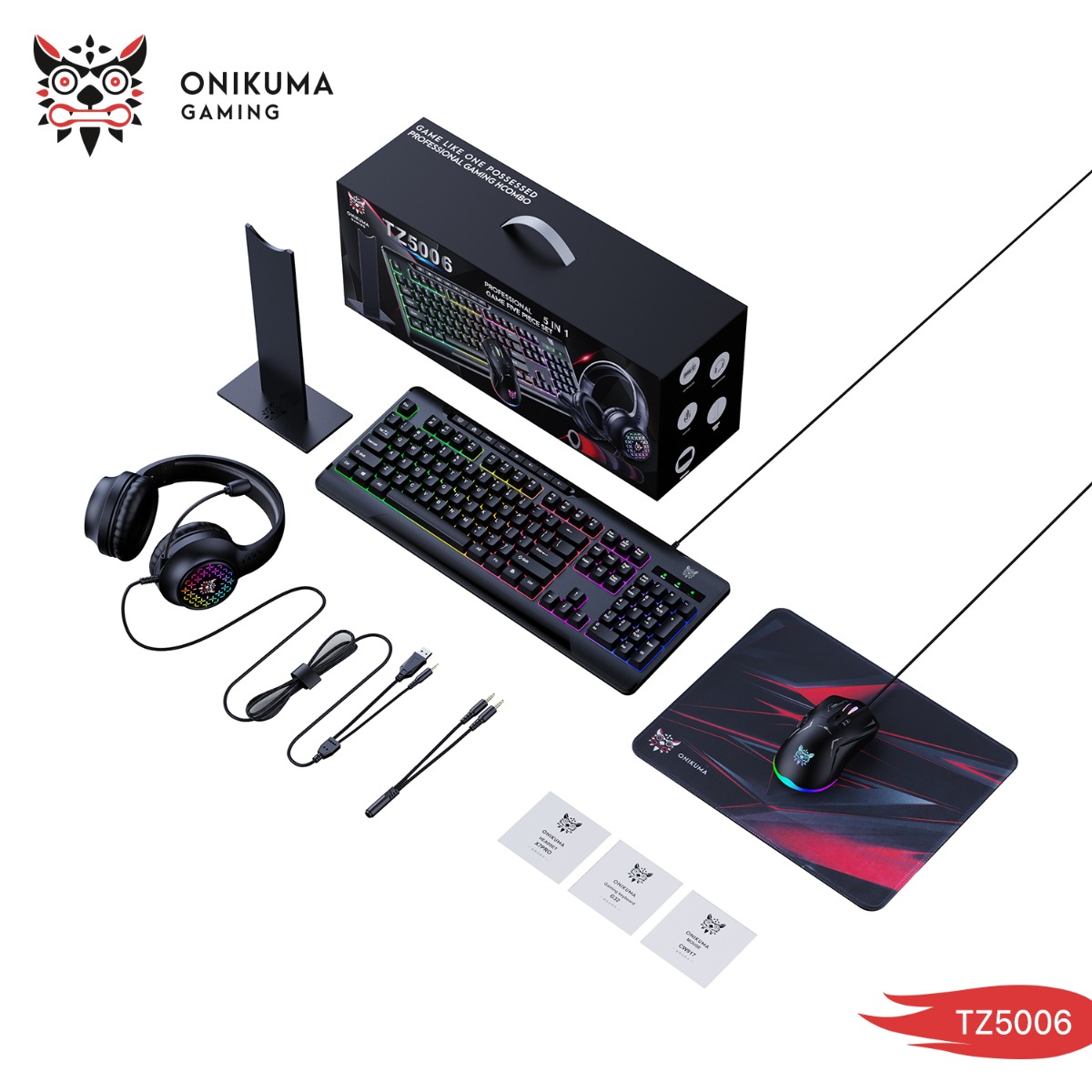 بكج اكسسوارات ONIKUMA TZ5006 5in1 سلكي لألعاب الكمبيوتر