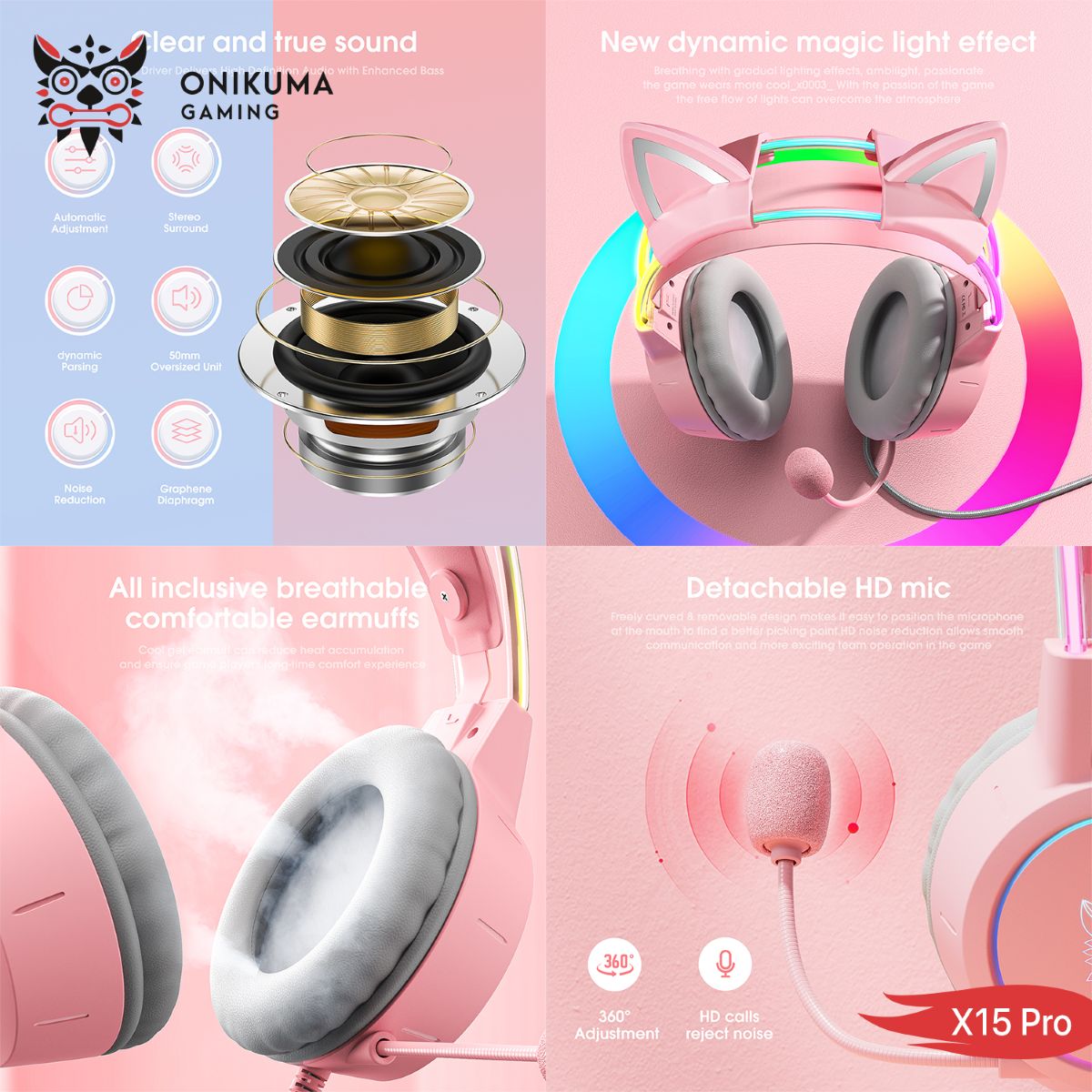 ONIKUMA X15 Pro Wired Computer Gaming Headphone