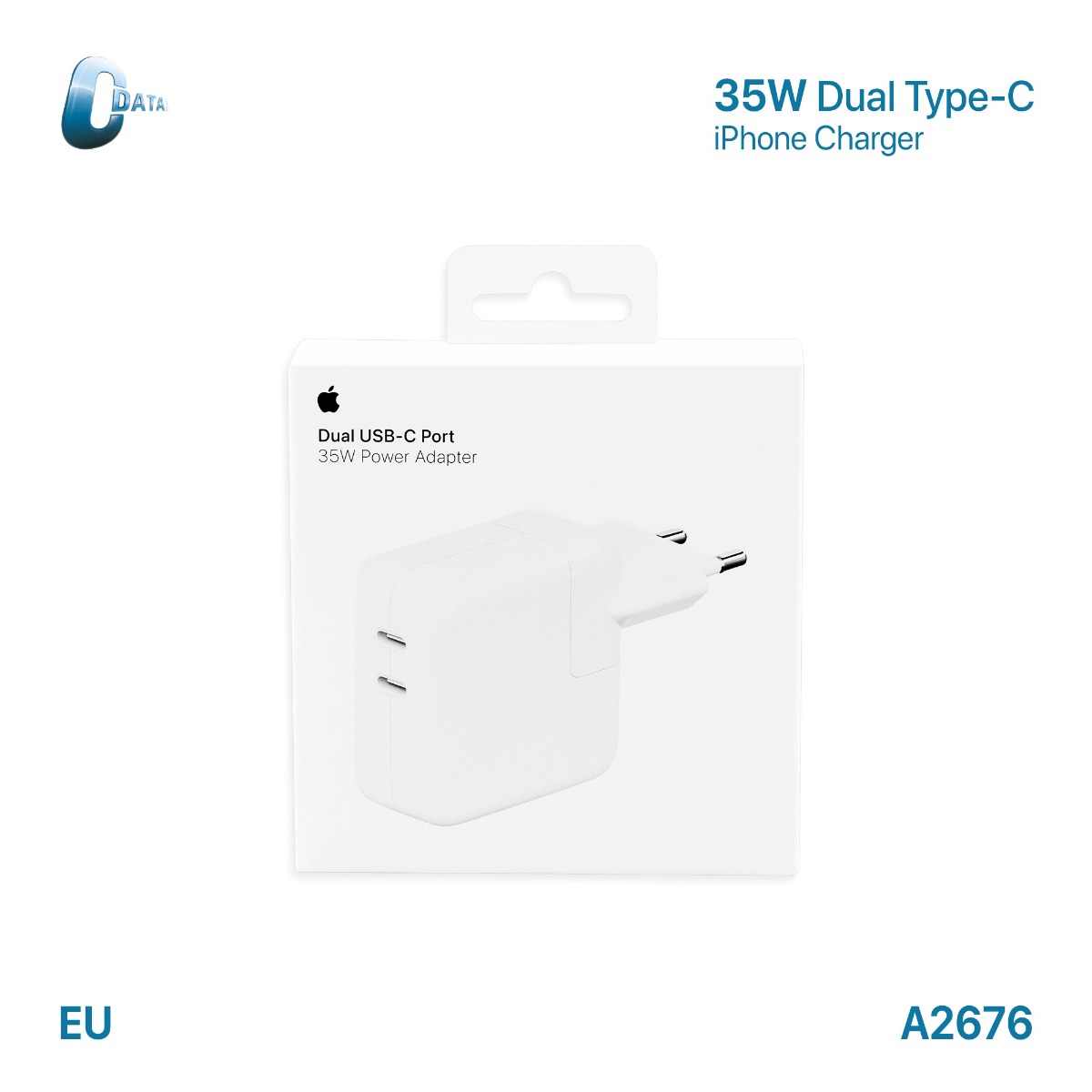 شاحن أبل C-Data 35W Dual Type-C أصلي