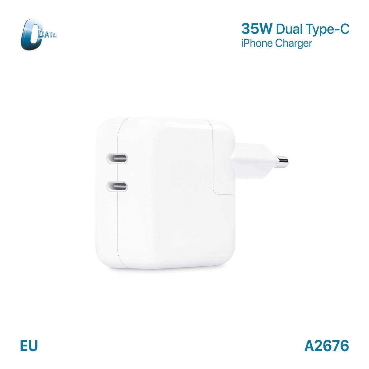 شاحن أبل C-Data 35W Dual Type-C أصلي