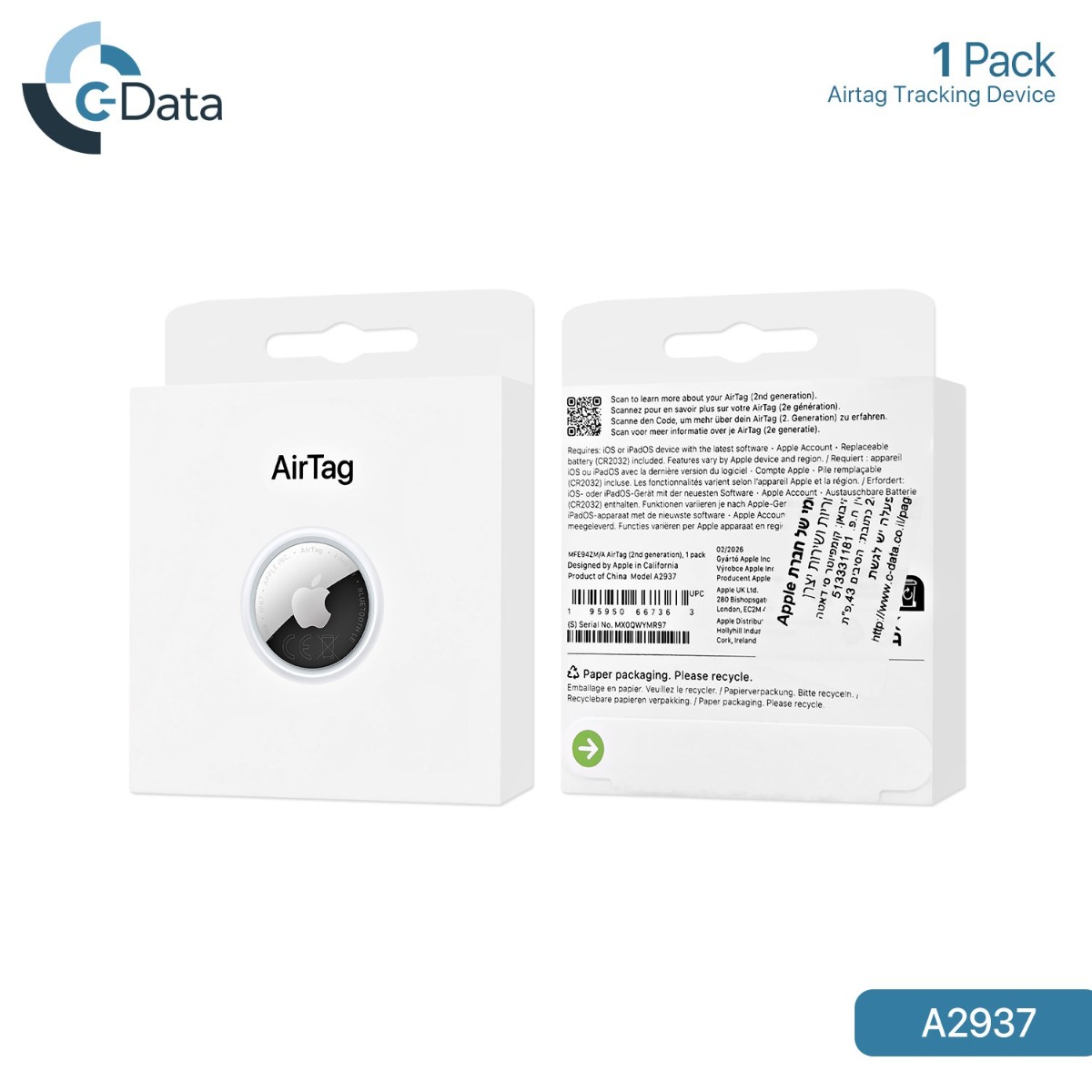 Original C-Data AirTag (2nd Gen) - 1 Pack