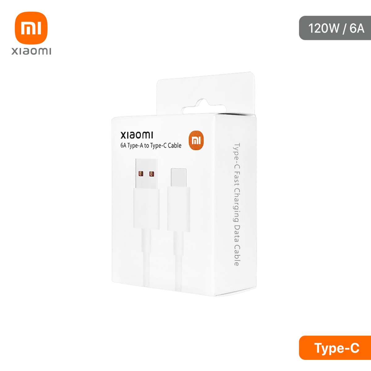كيبل Xiaomi 6A 120W Type-C أصلي