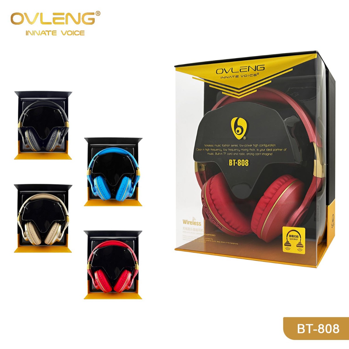 سماعة الرأس OVLENG BT-808 بلوتوث مع سبيكر