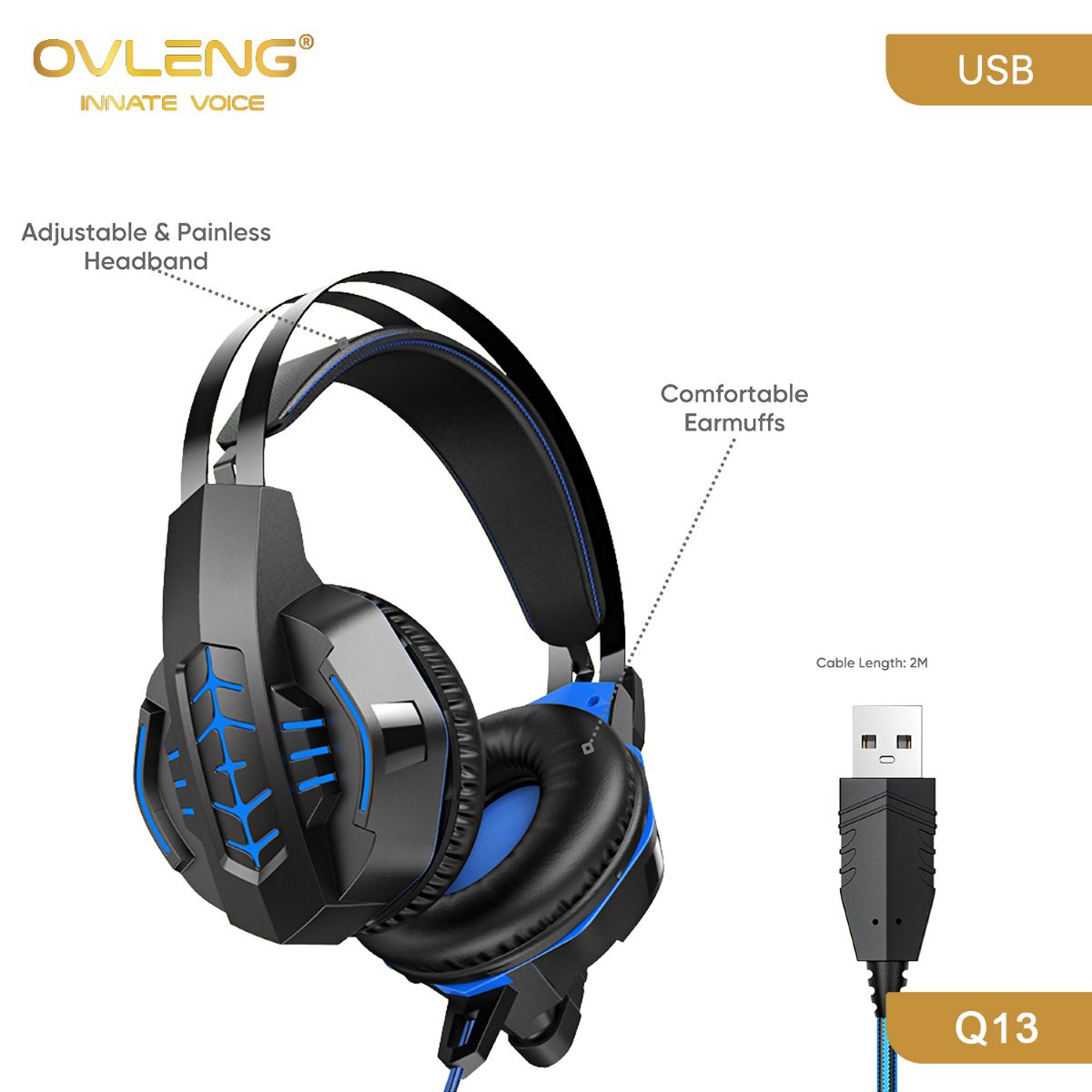 OVLENG Q13 7.1 Wired Computer Gaming Headphone