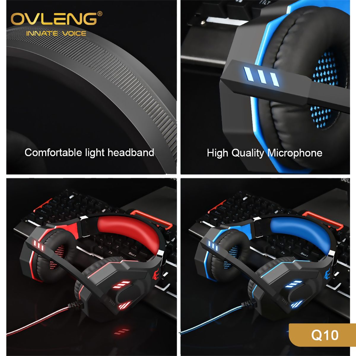 سماعة الرأس OVLENG Q10 سلكية لألعاب الكمبيوتر