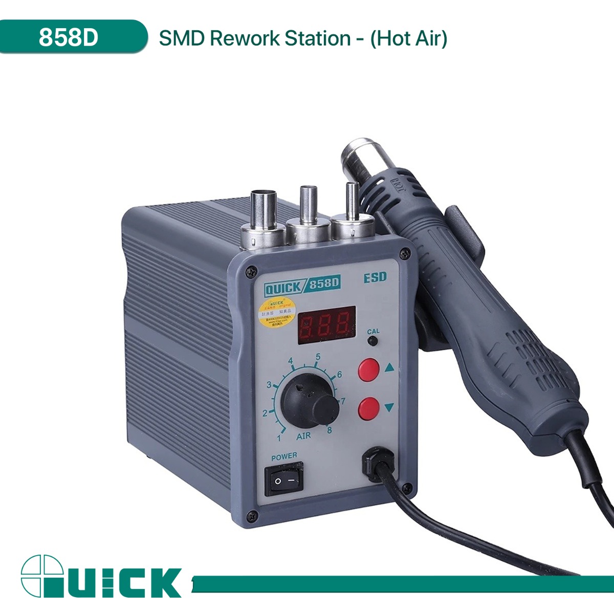 محطة إعادة لحام QUICK 858D SMD - (هواء ساخن)