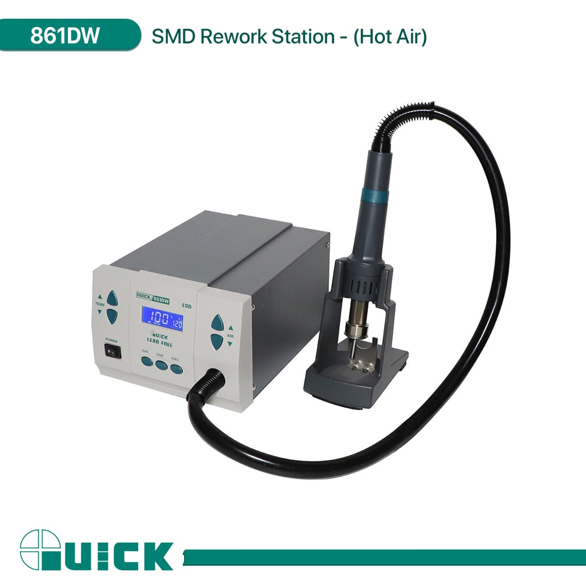 محطة إعادة لحام QUICK 861DW SMD - (هواء ساخن)