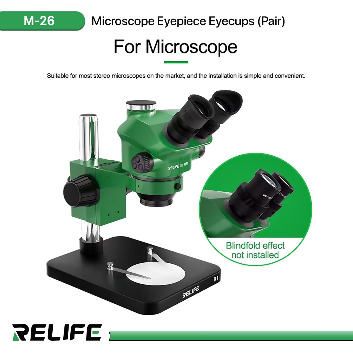 RELIFE M-26 Microscope Eyepiece Eyecups (Pair)