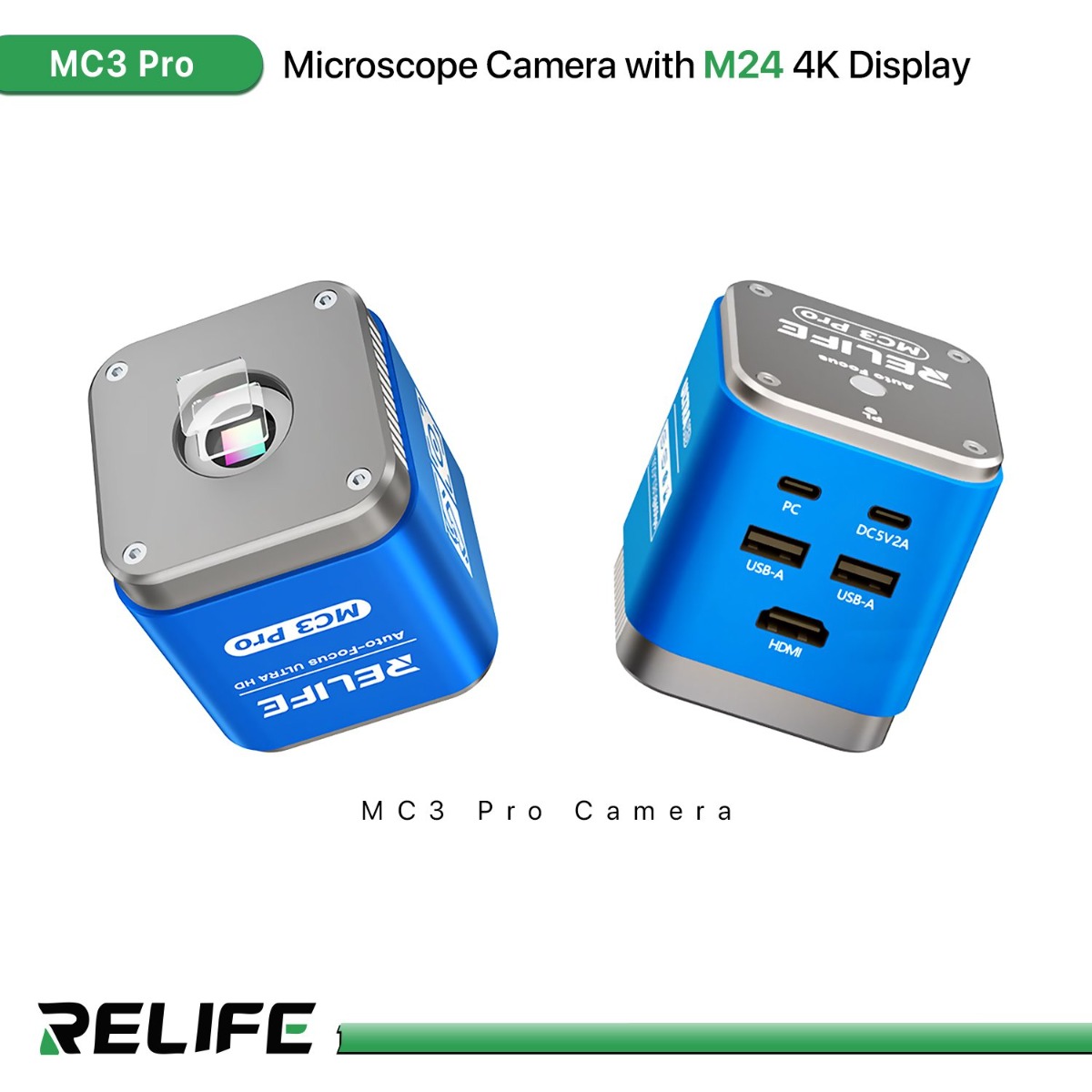 كاميرا مجهر RELIFE MC3 Pro مع شاشة M24 4K