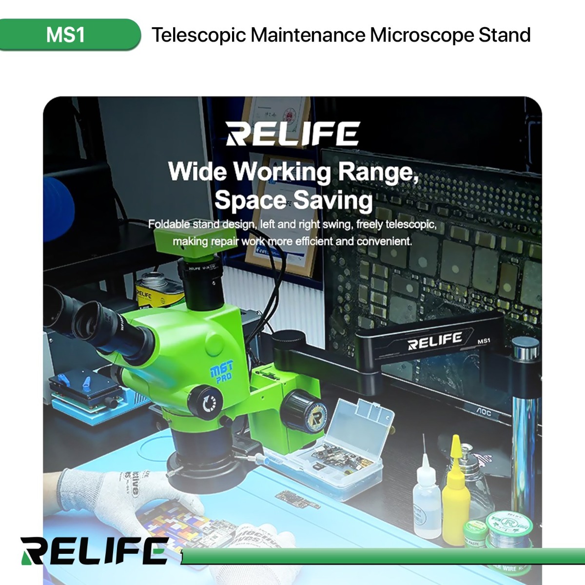 RELIFE MS1 Telescopic Maintenance Microscope Stand