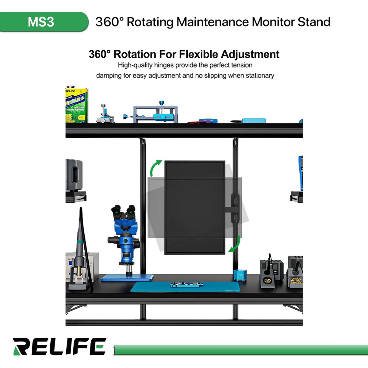 RELIFE MS3 360° Rotating Maintenance Monitor Stand