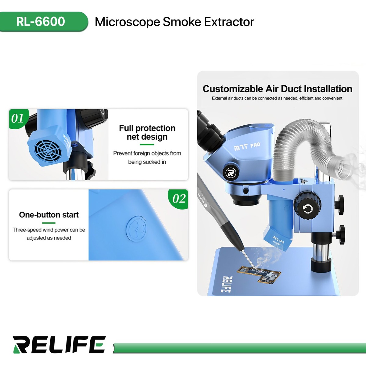RELIFE RL-6600 Microscope Smoke Extractor