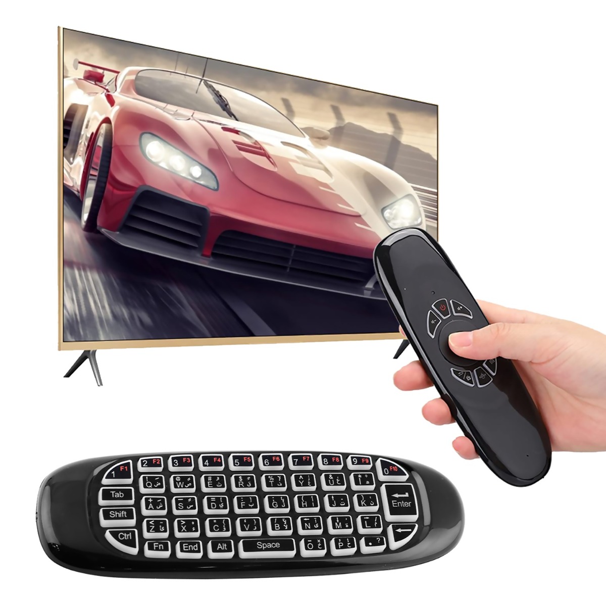 C120 TV BOX (Remote | Mouse | Keyboard | Chargeable | RGB LED)