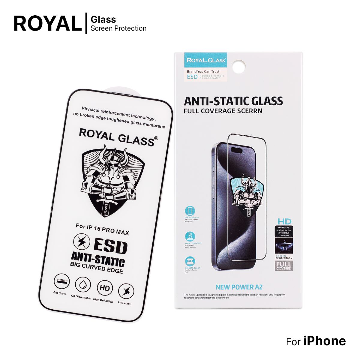 حماية شاشة زجاج ROYAL 5D لأجهزة الآيفون