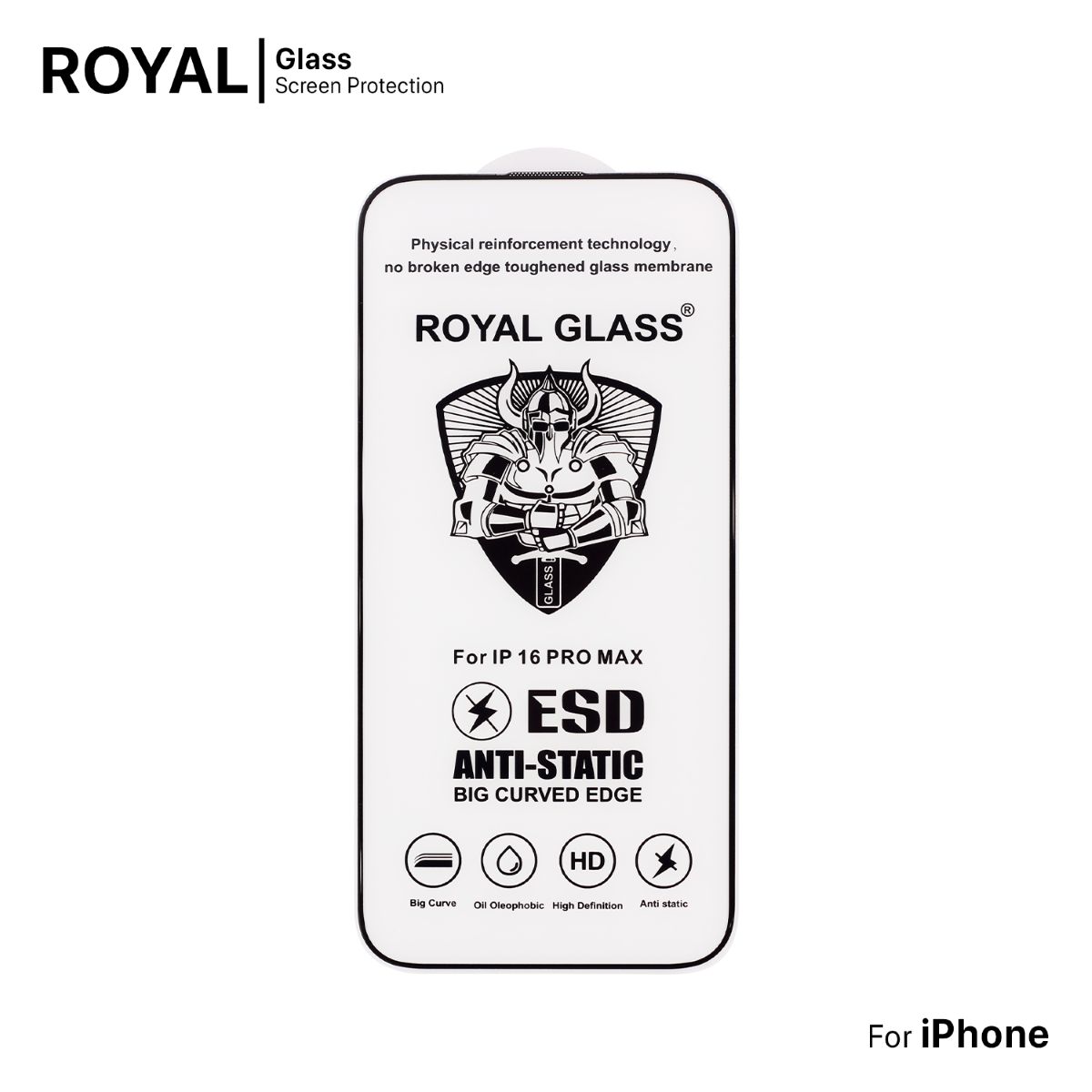 حماية شاشة زجاج ROYAL 5D لأجهزة الآيفون