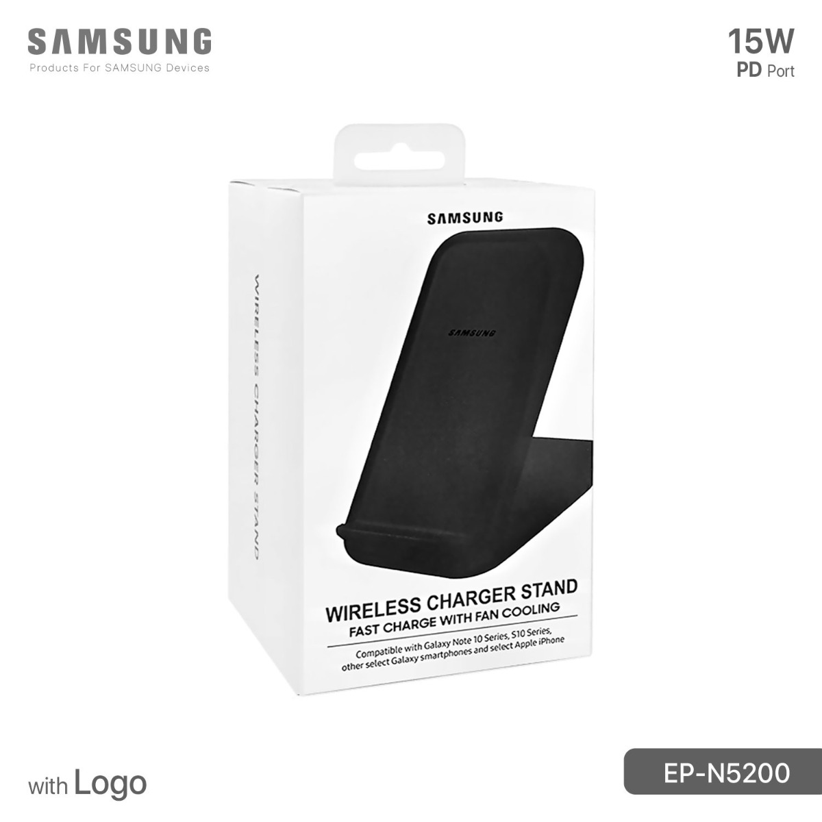 Samsung EP-N5200 15W Wireless Charger with Logo - Fan Cooling Stand