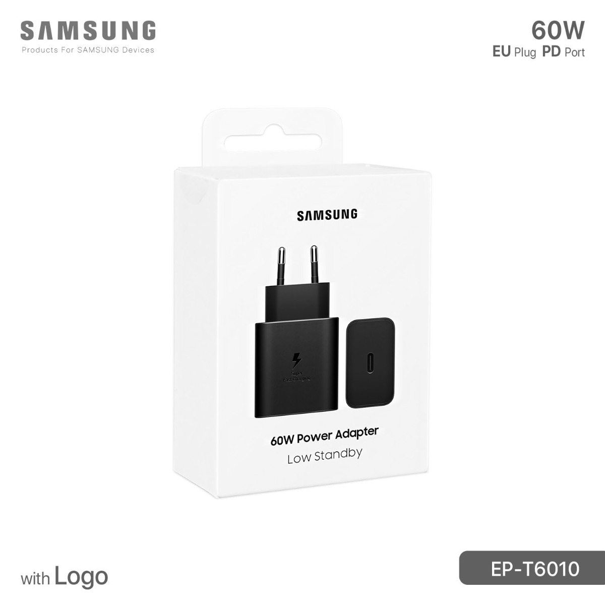 شاحن سامسونج EP-T6010 EU 60W PD مع لوجو