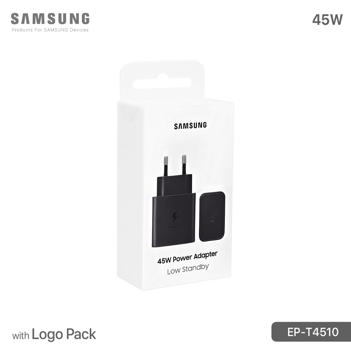 شاحن سامسونج T4510 45W PD مبكت مع لوجو