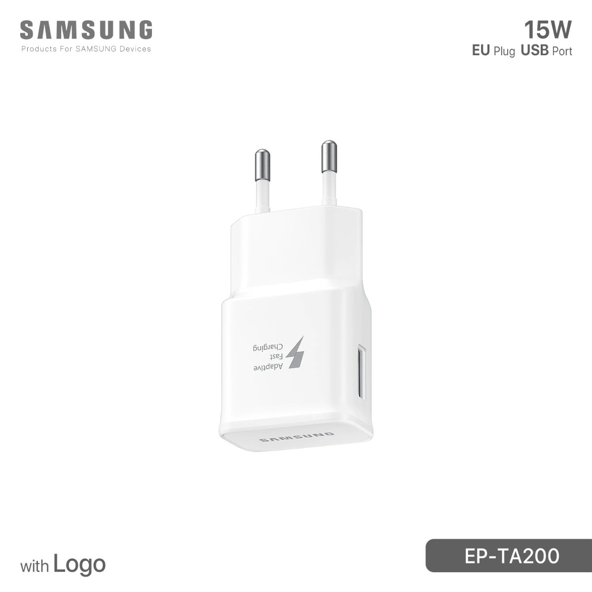 Samsung TA200 15W Fast Charger with Logo