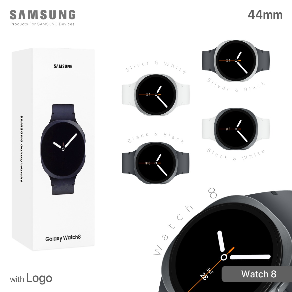 Samsung Watch 8 Smart Watch (44mm) with Logo