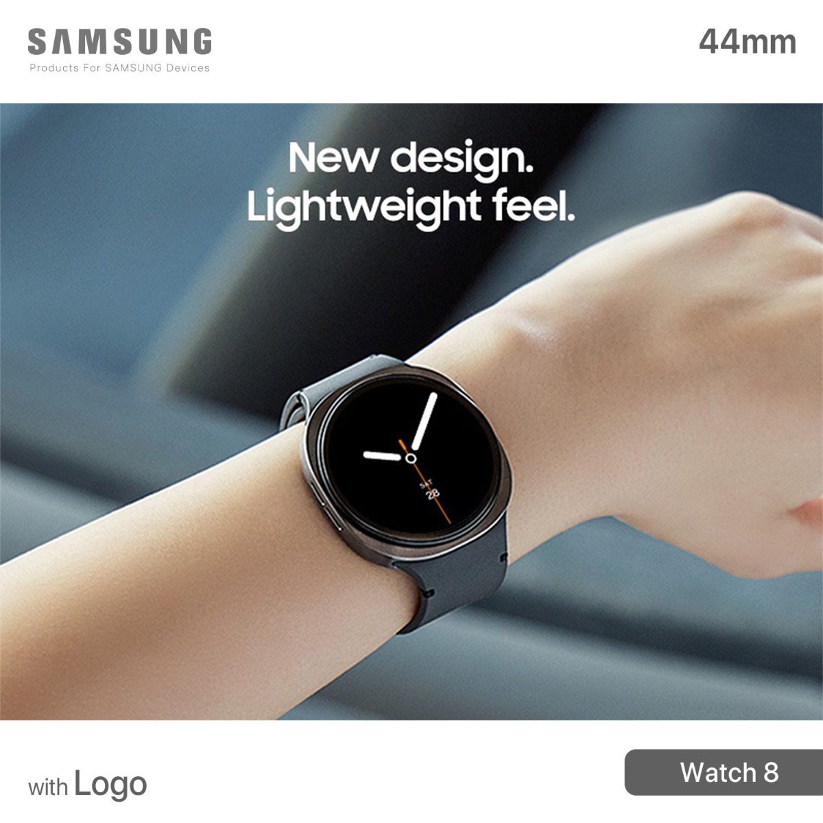 ساعة سامسونج Watch 8 الذكية (44mm) مع لوجو