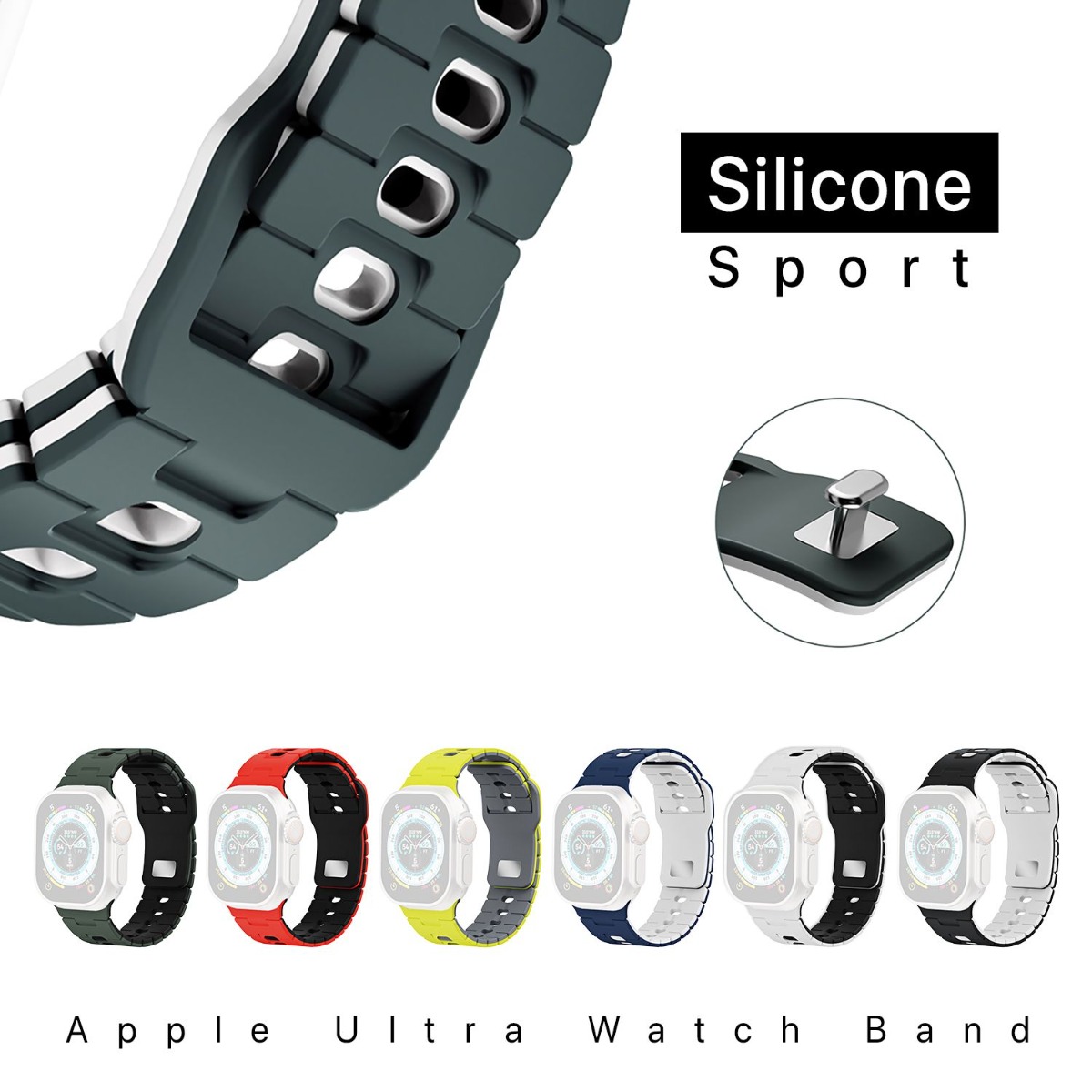 Silicone Sport Apple Ultra Watch Band