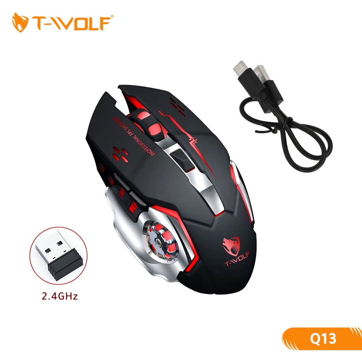 T-WOLF Q13 Charging Wireless Gaming Mouse