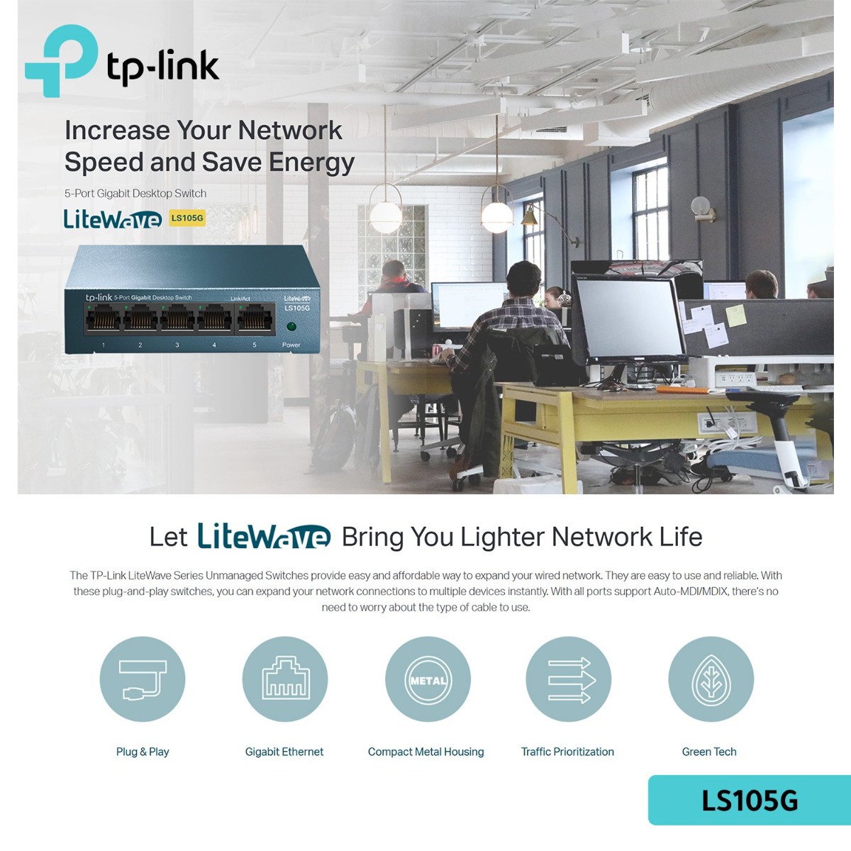 TP-Link LS105G Network Desktop Switch