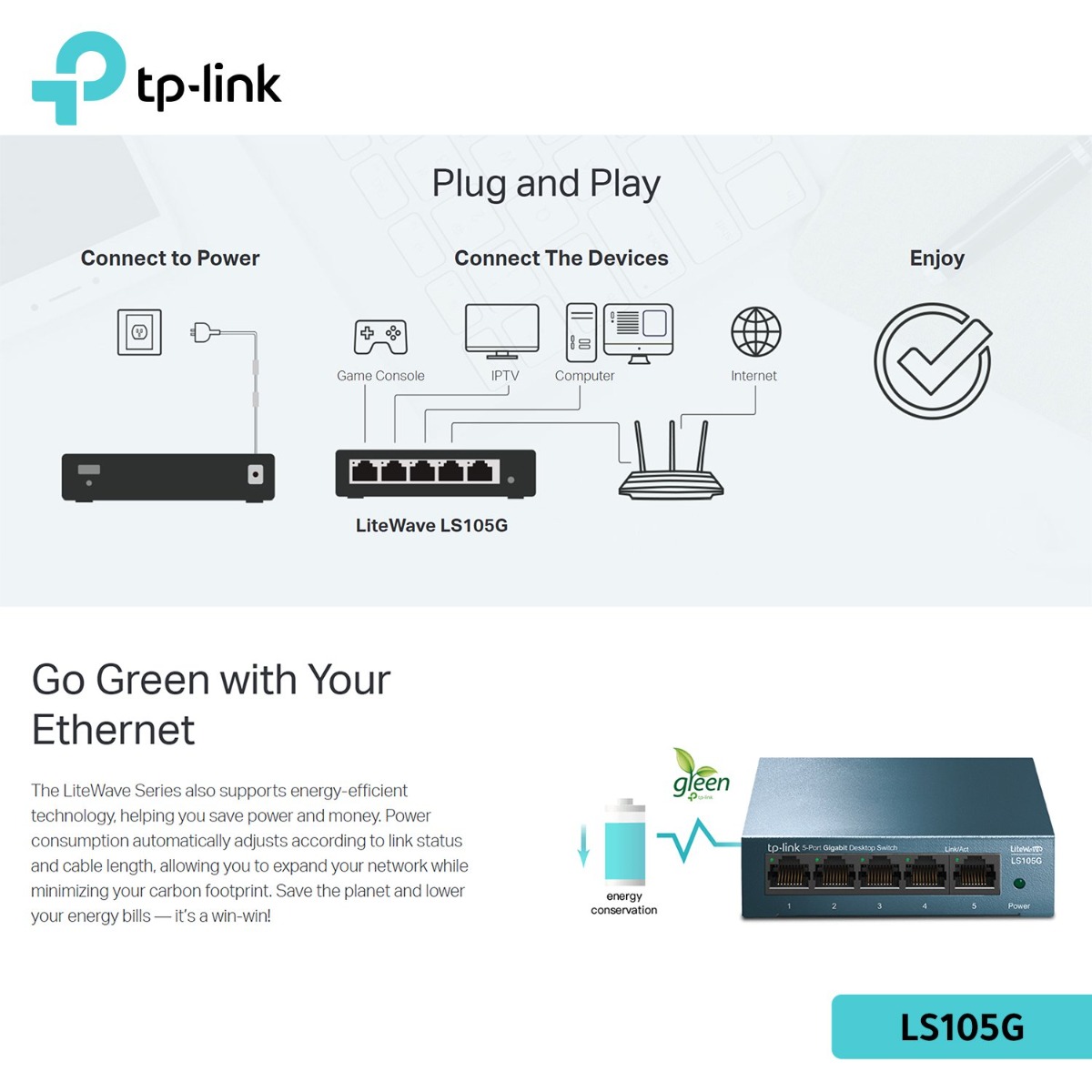 TP-Link LS105G Network Desktop Switch