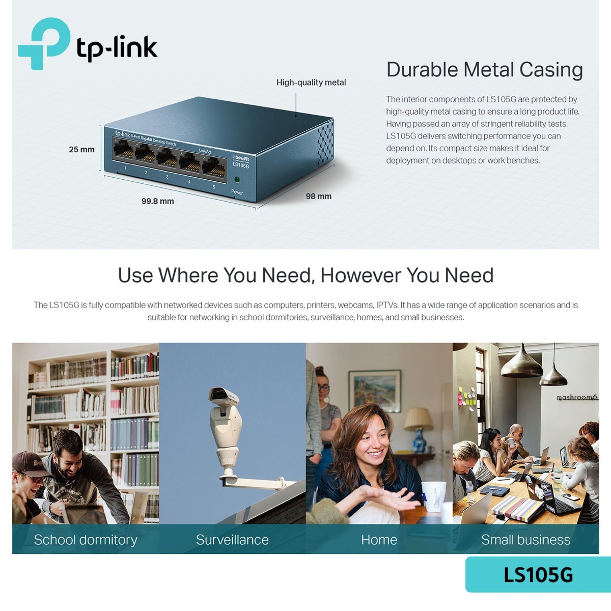 TP-Link LS105G Network Desktop Switch