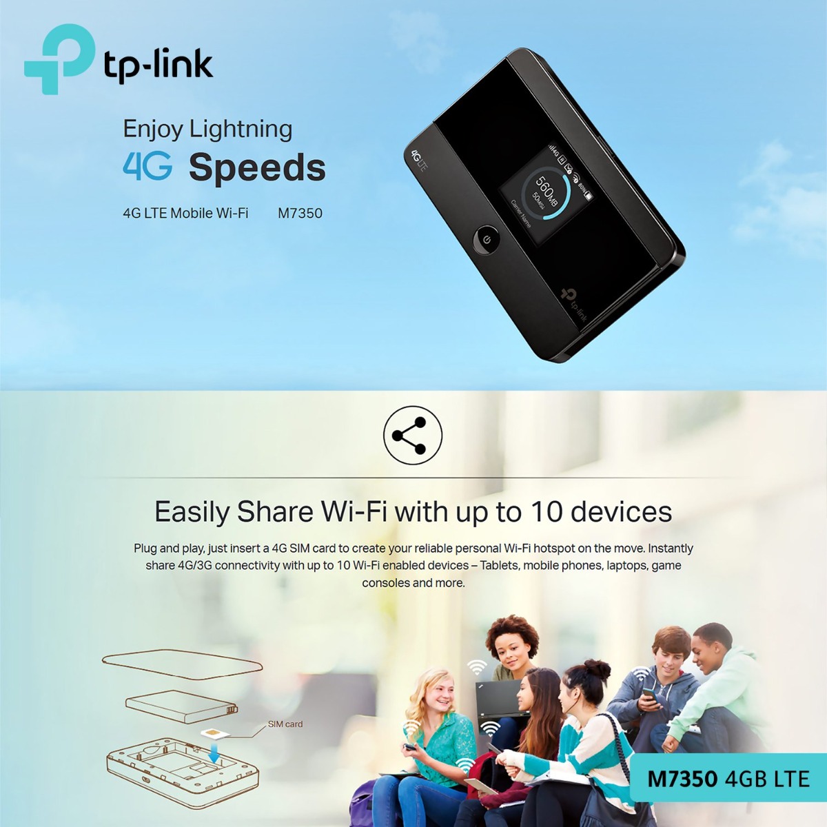 راوتر محمول TP-Link M7350 4G LTE