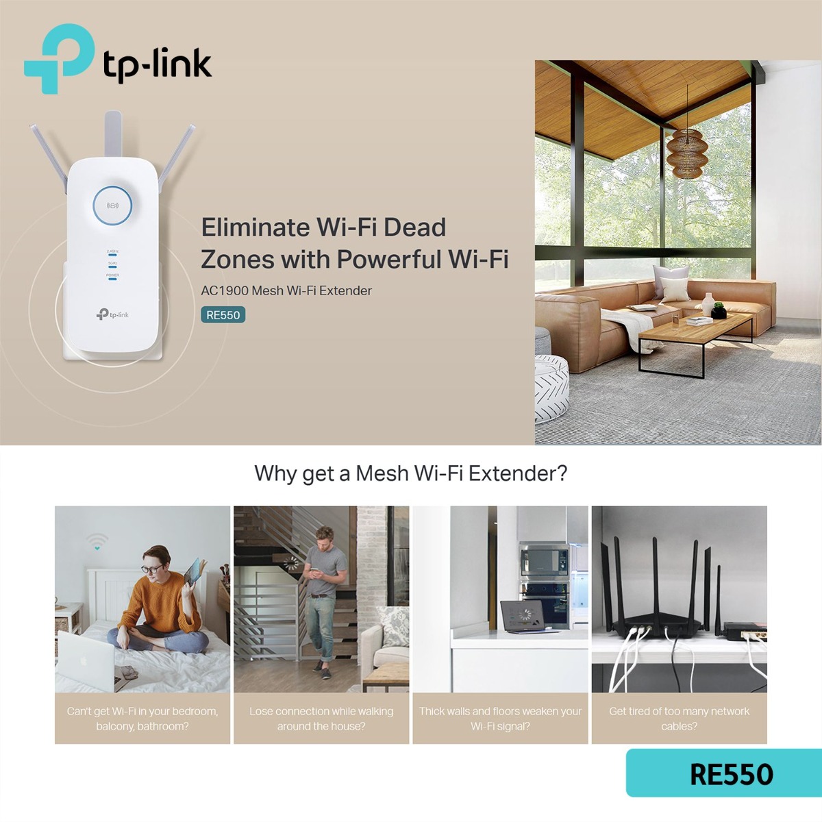 راوتر TP-Link RE550 AC1900