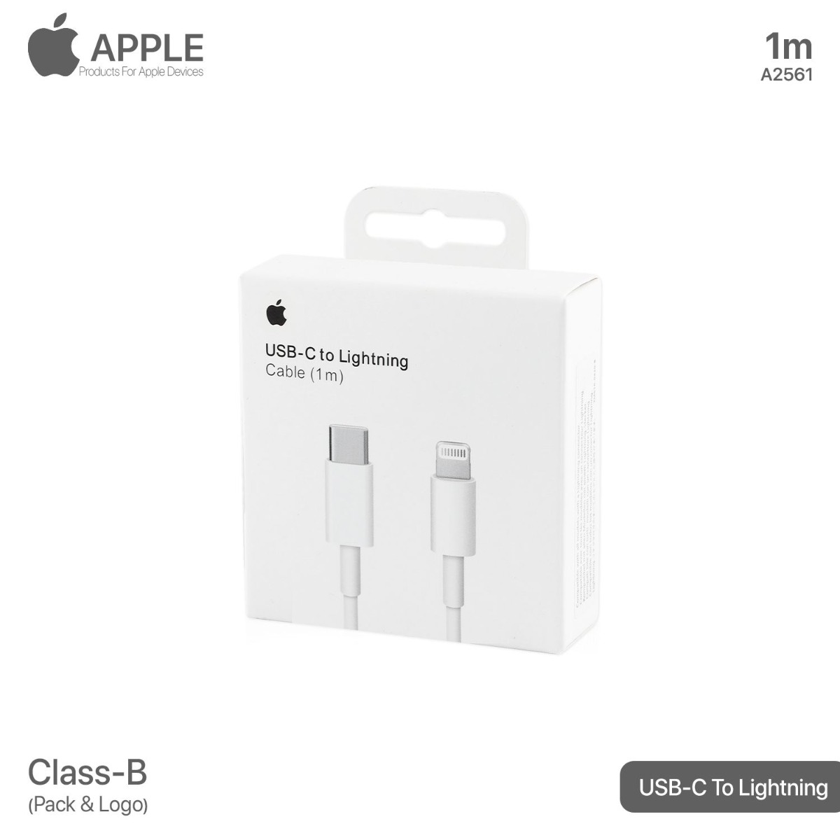 USB-C to Lightning (PD) iPhone Cable with Logo Pack (Class-B)