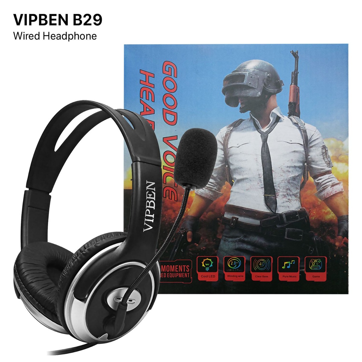 سماعة الرأس VIPBEN B29 سلكية لألعاب الكمبيوتر