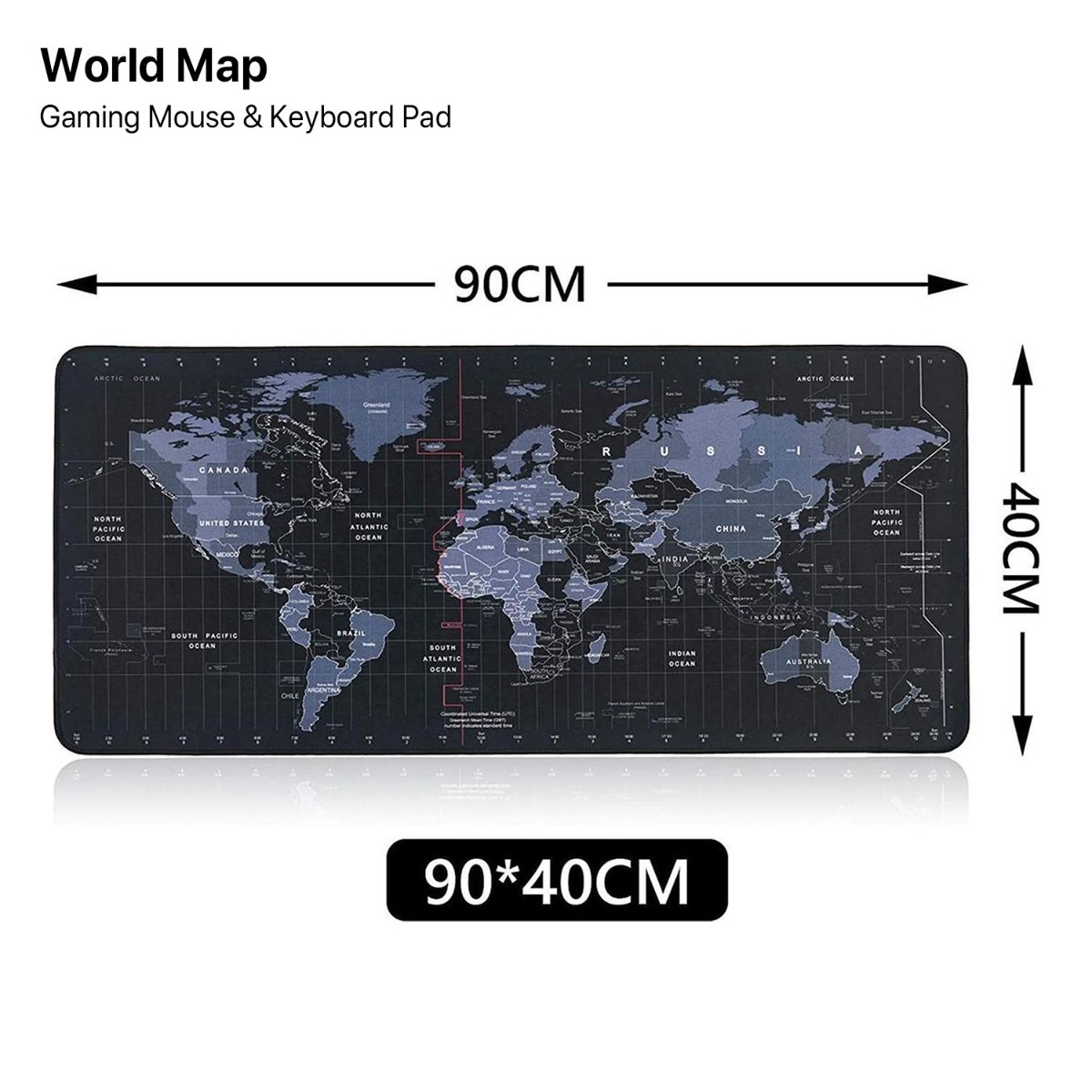 World Map Gaming Mouse & Keyboard Pad