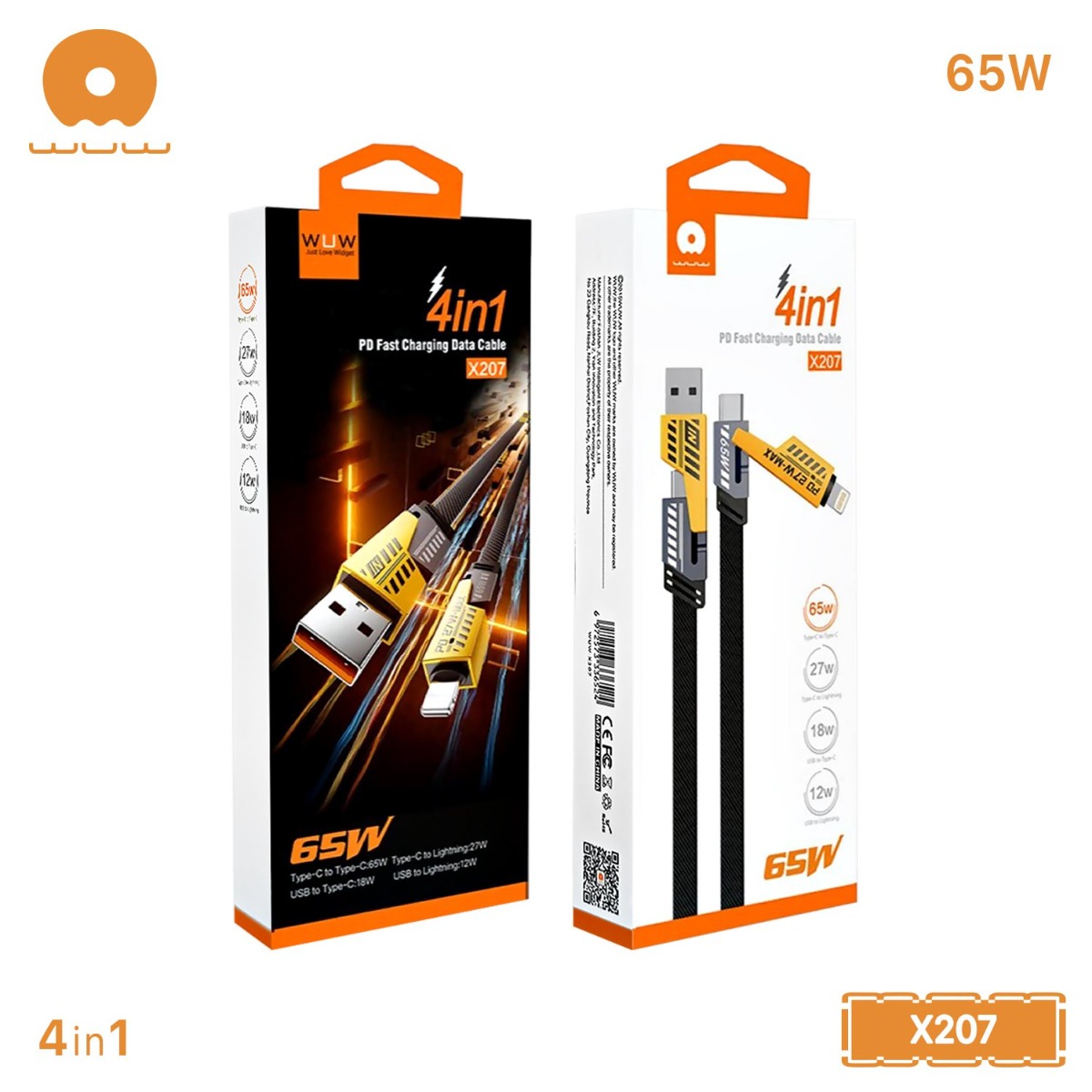 WUW X207 4in1 65W PD Cable